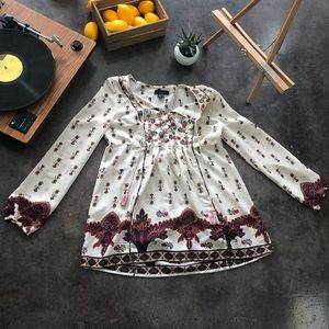 Bohemian floral pattern blouse